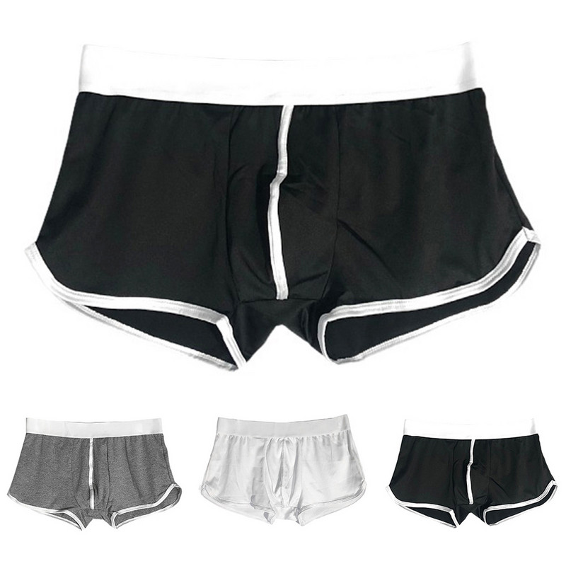 Muške seksi bokserice kratke hlače srednjeg struka donje rublje ledeno svilene bešavne skrotumske gaćice brzo sušeće muške gaćice donji dio velike veličine