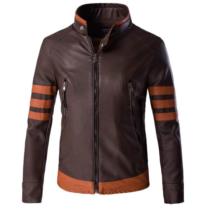 Ανδρικά δερμάτινα μπουφάν Wolverine Motorcycle Biker Top Coats Faux Leather Ανδρικά φερμουάρ Dropshipping Ρούχα Χοντρό παλτό μόδας