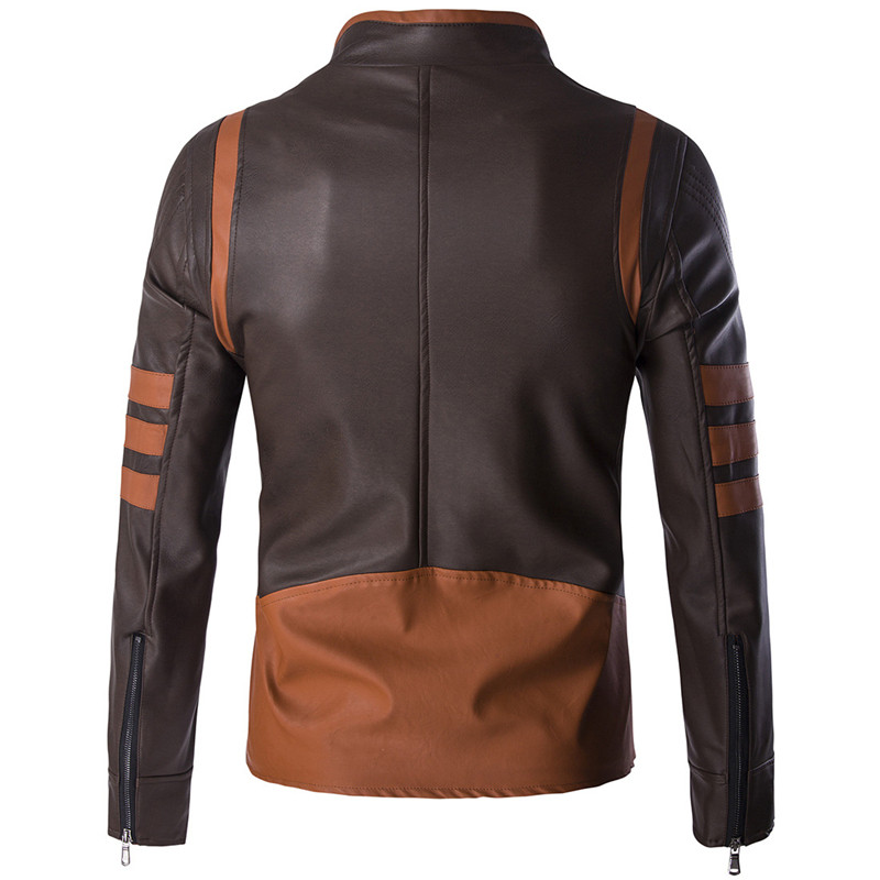 Ανδρικά δερμάτινα μπουφάν Wolverine Motorcycle Biker Top Coats Faux Leather Ανδρικά φερμουάρ Dropshipping Ρούχα Χοντρό παλτό μόδας