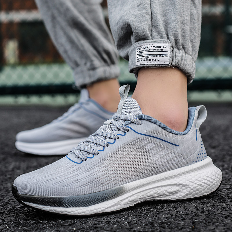 Pantofi vulcanizați pentru bărbați, 2023, pantofi de alergare la modă, primăvară, vară, cu talpă joasă, cu floricele de porumb, amortizare, pantofi comozi cu șireturi din plasă