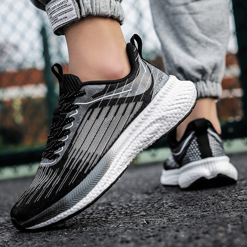 Pantofi vulcanizați pentru bărbați, 2023, pantofi de alergare la modă, primăvară, vară, cu talpă joasă, cu floricele de porumb, amortizare, pantofi comozi cu șireturi din plasă