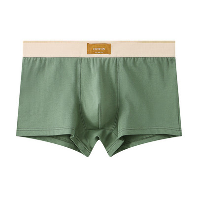 Ανδρικά μεσαίου μεγέθους μπόξερ Σλιπ Άνετα εσώρουχα Βαμβακερά αναπνεύσιμα σώβρακα Σορτς Νεανικά Flat μπόξερ U κυρτή θήκη