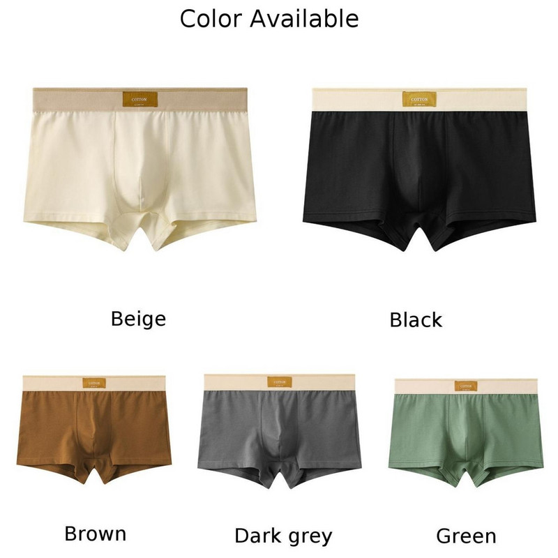 Ανδρικά μεσαίου μεγέθους μπόξερ Σλιπ Άνετα εσώρουχα Βαμβακερά αναπνεύσιμα σώβρακα Σορτς Νεανικά Flat μπόξερ U κυρτή θήκη