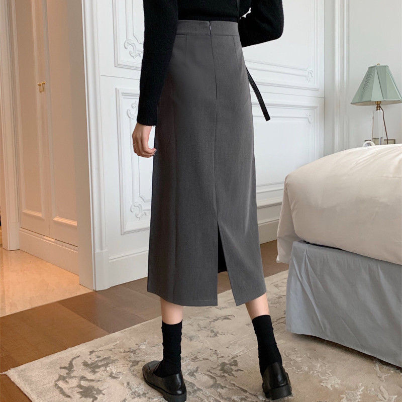 Fuste Femei Casual Nou Zilnic Midi Temperament 2021 Solid All-match Primavara Vara Moda Dama Talie Inalta Preppy Ulzzang Simplu