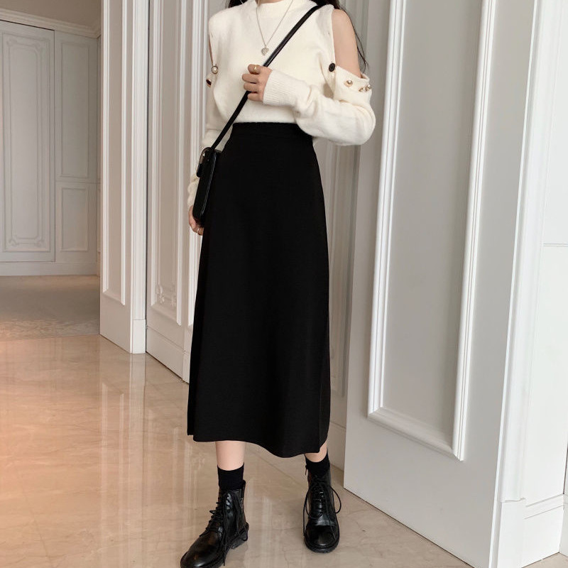 Fuste Femei Casual Nou Zilnic Midi Temperament 2021 Solid All-match Primavara Vara Moda Dama Talie Inalta Preppy Ulzzang Simplu