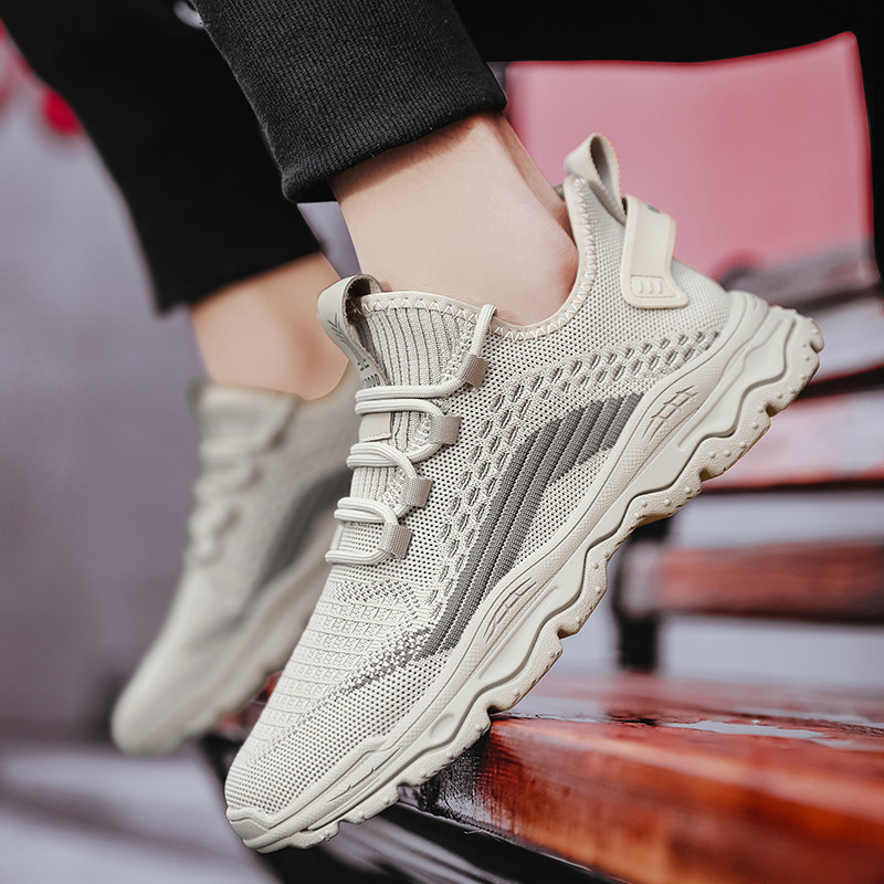 Pantofi bărbați 2023 de primăvară din plasă cu șireturi ocazional elegant, confortabil, fund moale, versatil, respirabil, tendință, pantofi solidi pentru bărbați