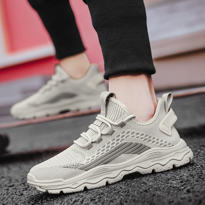 Pantofi bărbați 2023 de primăvară din plasă cu șireturi ocazional elegant, confortabil, fund moale, versatil, respirabil, tendință, pantofi solidi pentru bărbați