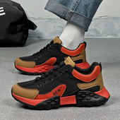 Nové hrubé podrážky zo sieťoviny so šnurovaním, ležérne všestranné tenisky pre mužov, módne vonkajšie, protišmykové, pohodlné, mäkké, priedušné, pánske topánky