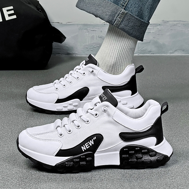 Nové hrubé podrážky zo sieťoviny so šnurovaním, ležérne všestranné tenisky pre mužov, módne vonkajšie, protišmykové, pohodlné, mäkké, priedušné, pánske topánky