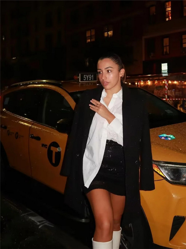 TRAF Crne mini suknje Ženska moda 2022. Suknja sa šljokicama visokog struka Ženska ulična svjetlucava suknja Jesen Zima Božićna suknja