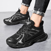 Pantofi pentru bărbați din plasă de marcă Pantofi ușori pentru bărbați pantofi de mers ocazional de modă, respirabil, cu șireturi, pentru bărbați, mărimea 47