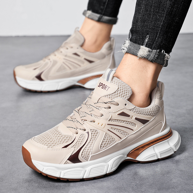 Pantofi pentru bărbați din plasă de marcă Pantofi ușori pentru bărbați pantofi de mers ocazional de modă, respirabil, cu șireturi, pentru bărbați, mărimea 47