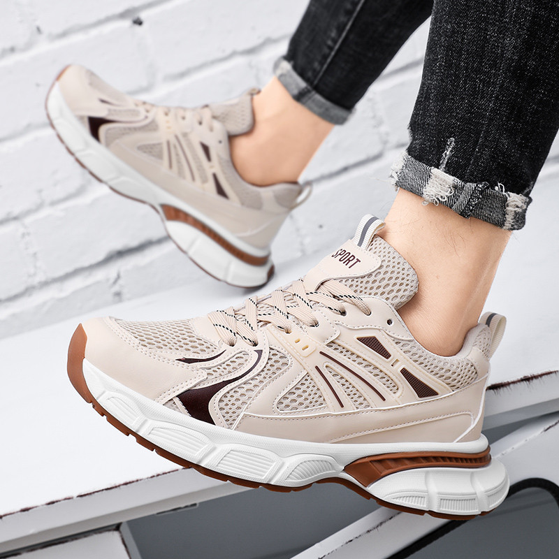 Pantofi pentru bărbați din plasă de marcă Pantofi ușori pentru bărbați pantofi de mers ocazional de modă, respirabil, cu șireturi, pentru bărbați, mărimea 47