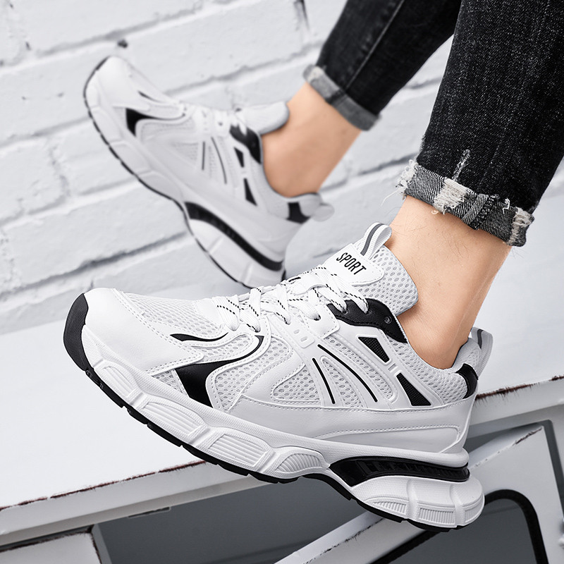 Pantofi pentru bărbați din plasă de marcă Pantofi ușori pentru bărbați pantofi de mers ocazional de modă, respirabil, cu șireturi, pentru bărbați, mărimea 47