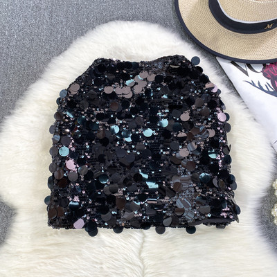 Dámske trblietavé flitrované vysoké pásové sexy krátke sukne, párty móda, vintage luxusné sukne, goth jarné letné oblečenie