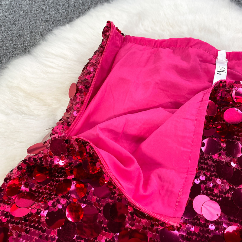 Dámske trblietavé flitrované vysoké pásové sexy krátke sukne, párty móda, vintage luxusné sukne, goth jarné letné oblečenie