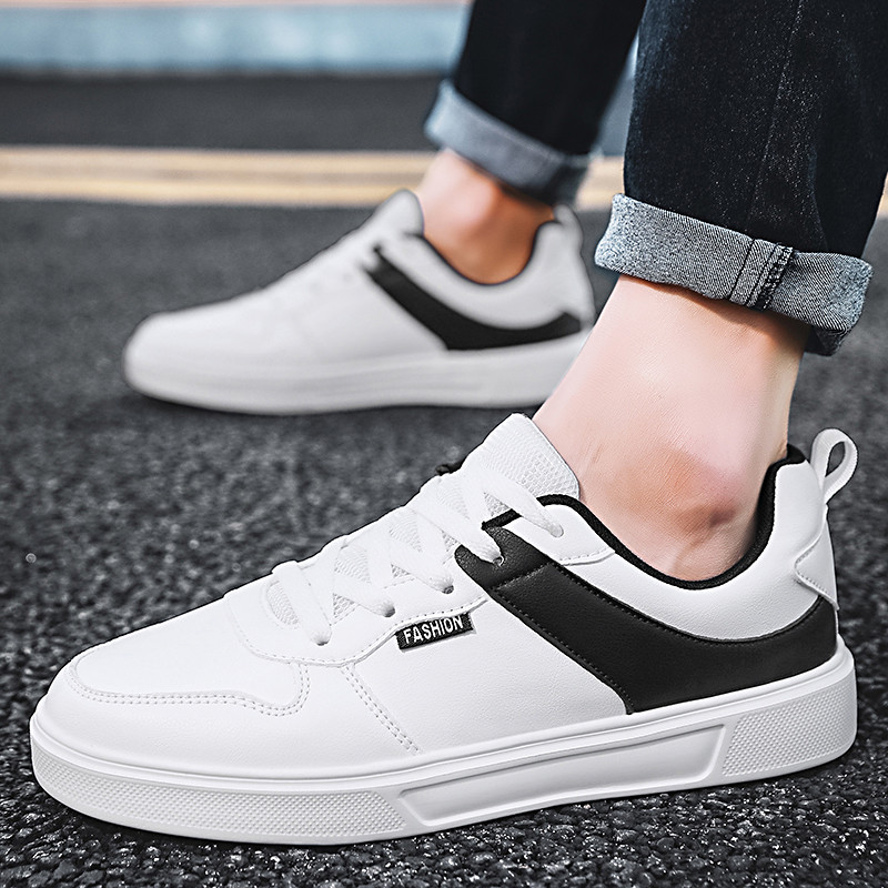 Nové štýlové pánske bežecké topánky, vonkajšie joggingové trekkingové biele pánske tenisky, atletické topánky, pohodlné ľahké mäkké vulkanizované topánky