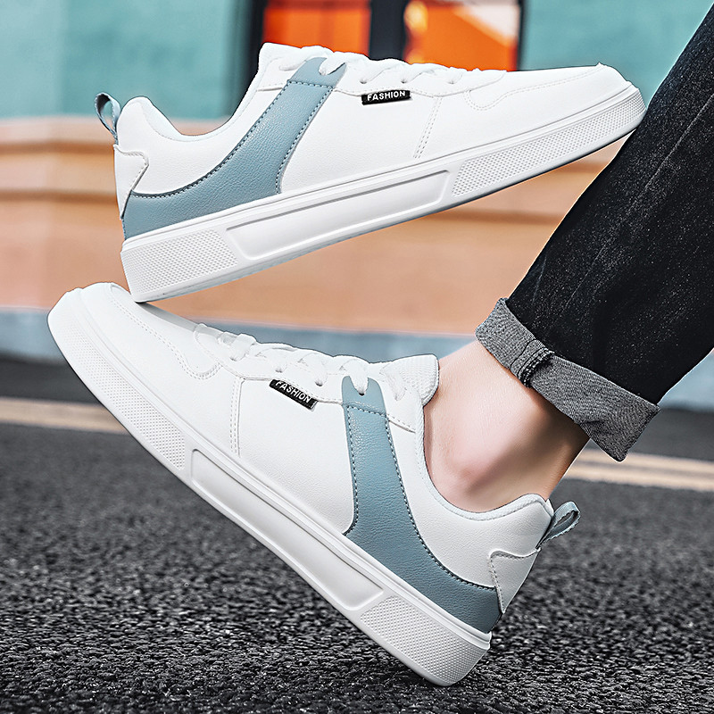 Nové štýlové pánske bežecké topánky, vonkajšie joggingové trekkingové biele pánske tenisky, atletické topánky, pohodlné ľahké mäkké vulkanizované topánky