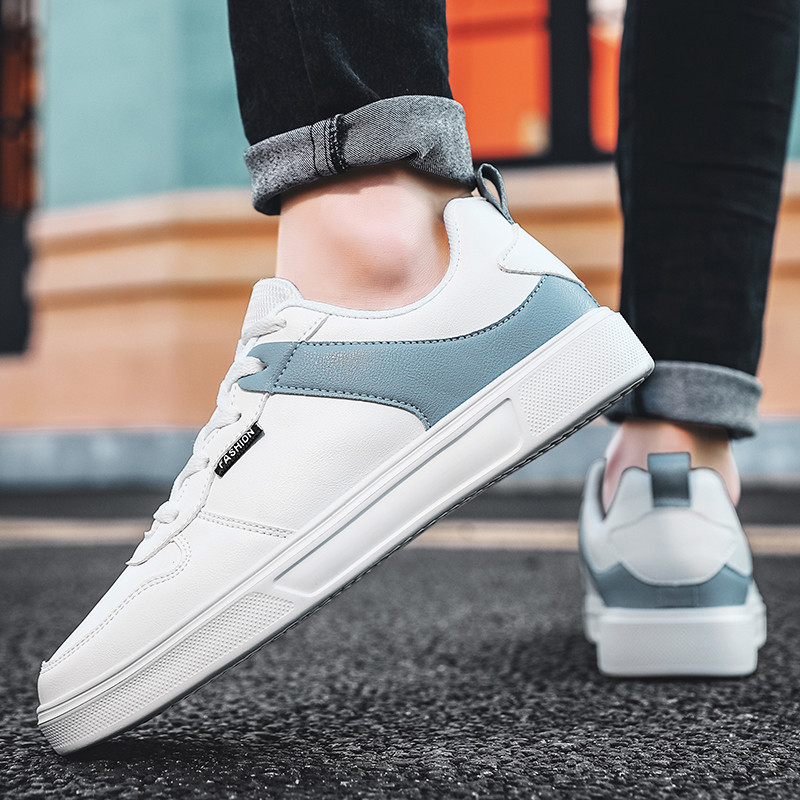 Nové štýlové pánske bežecké topánky, vonkajšie joggingové trekkingové biele pánske tenisky, atletické topánky, pohodlné ľahké mäkké vulkanizované topánky