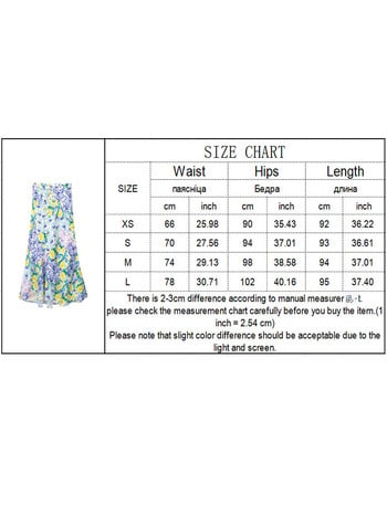 TRAF Νέα γυναικεία μίντι φούστα με φλοράλ στάμπα 2023 Καλοκαιρινή γυναικεία ψηλόμεση, κομψή γραμμή Α, vintage φούστα παραλίας στη μέση