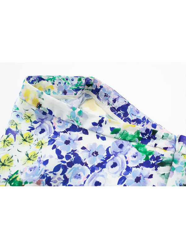 TRAF Nova ženska midi suknja s cvjetnim printom Ljeto 2023. Ženska elegantna haljina A kroja visokog struka Vintage suknja do sredine potkoljenice u stilu za plažu