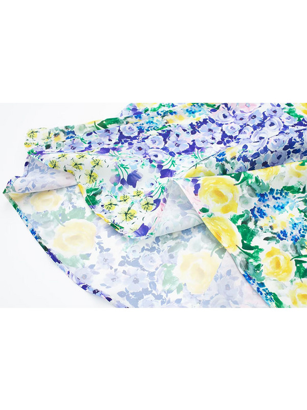 TRAF Nova ženska midi suknja s cvjetnim printom Ljeto 2023. Ženska elegantna haljina A kroja visokog struka Vintage suknja do sredine potkoljenice u stilu za plažu