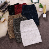 Mini suknje za zabave sa šljokama Ženske seksi visokog struka Slatka klupska odjeća A kroja Jesen Y2k odjeća Retro korejski modni stil Faldas Mujer