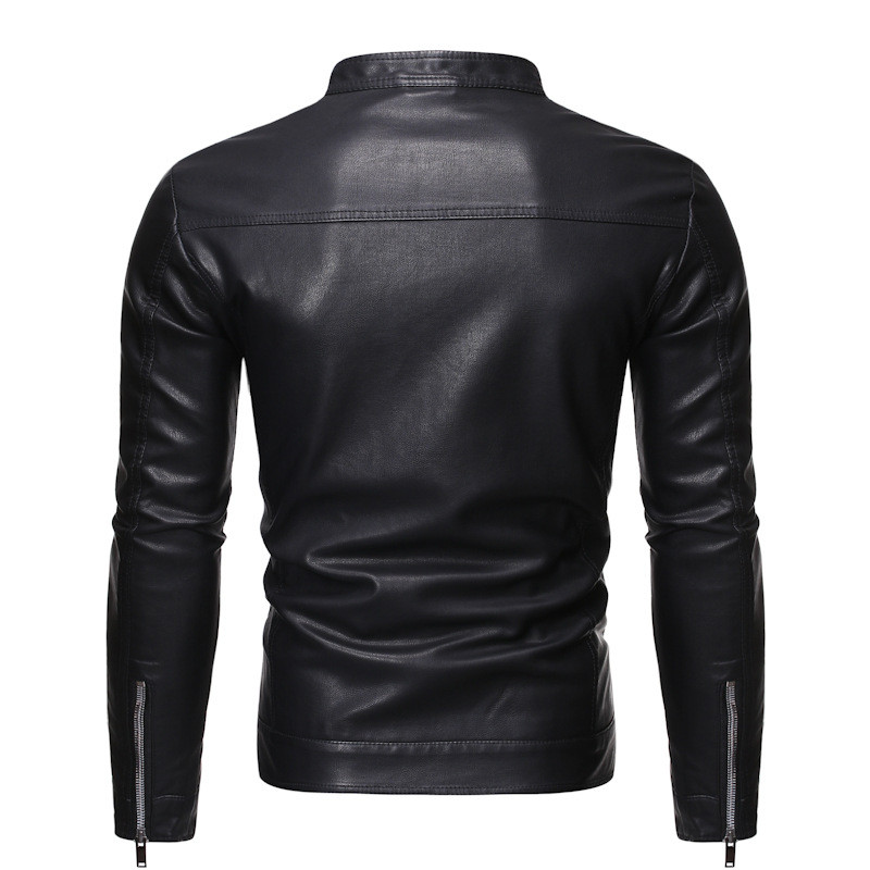 Nahkjakk Meeste vabaaja Slim Fit Pu Biker Mootorrataste Nahkjakid Meeste Mood Plus Size 5XL Fliisist soe kaelusmantlid