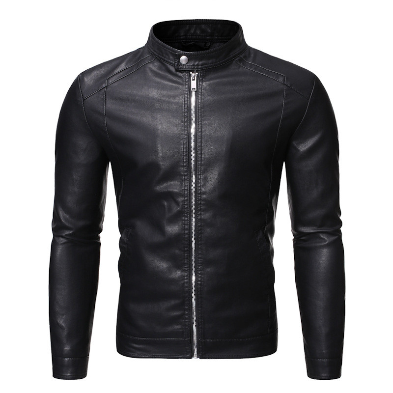 Nahkjakk Meeste vabaaja Slim Fit Pu Biker Mootorrataste Nahkjakid Meeste Mood Plus Size 5XL Fliisist soe kaelusmantlid