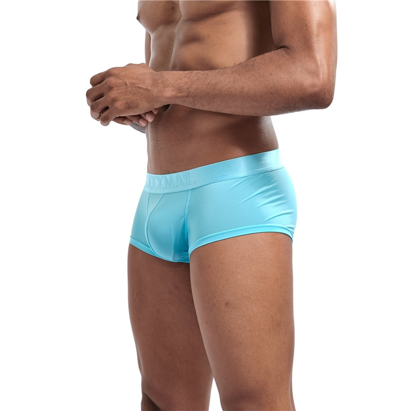 JOCKMAIL Moda sexy din mătase de gheață Lenjerie de corp pentru bărbați de vară Slip boxer ultra-subțiri, pantaloni scurți din microfibră respirabilă pentru bărbați