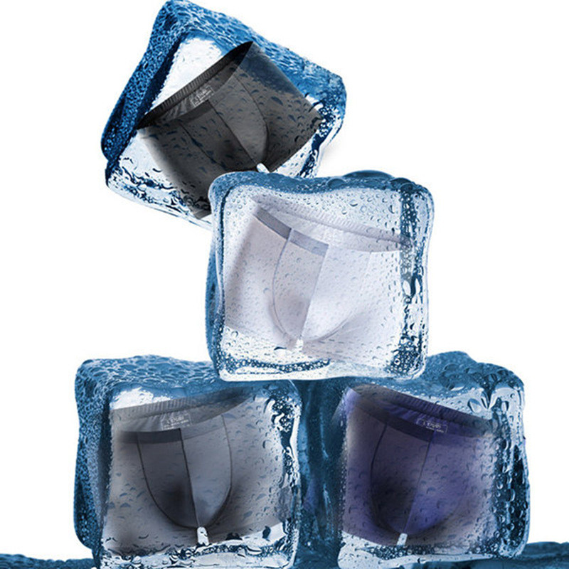 JOCKMAIL Moda sexy din mătase de gheață Lenjerie de corp pentru bărbați de vară Slip boxer ultra-subțiri, pantaloni scurți din microfibră respirabilă pentru bărbați