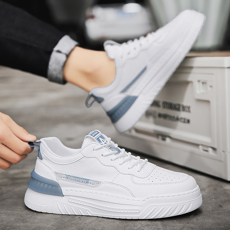 Ανοιξιάτικα ίσια κορδόνια 2023 Casual ανδρικά αθλητικά παπούτσια Μόδας για εξωτερικούς χώρους, αντιολισθητικά, άνετα, μαλακά στο κάτω μέρος, ασπρόμαυρα παπούτσια