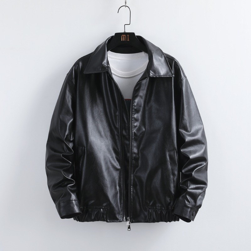 Toamnă 2023, noi jachete din piele pentru bărbați, versiunea coreeană, jachetă din piele pentru motocicletă, subțire, paltoane pentru bărbați PU