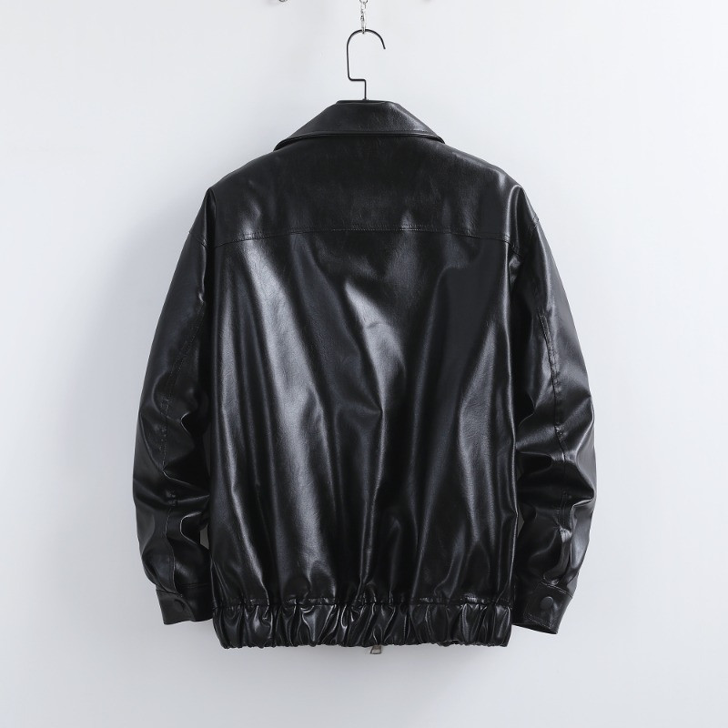Toamnă 2023, noi jachete din piele pentru bărbați, versiunea coreeană, jachetă din piele pentru motocicletă, subțire, paltoane pentru bărbați PU