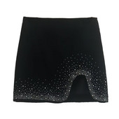 Letná dámska móda, trblietavý dizajn, nepravidelná zamatová mini sukňa, Faldas Mujer, elegantná sukňa na bočný zips