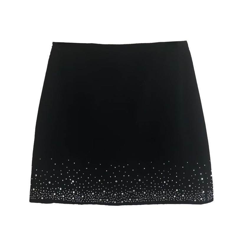 Letná dámska móda, trblietavý dizajn, nepravidelná zamatová mini sukňa, Faldas Mujer, elegantná sukňa na bočný zips