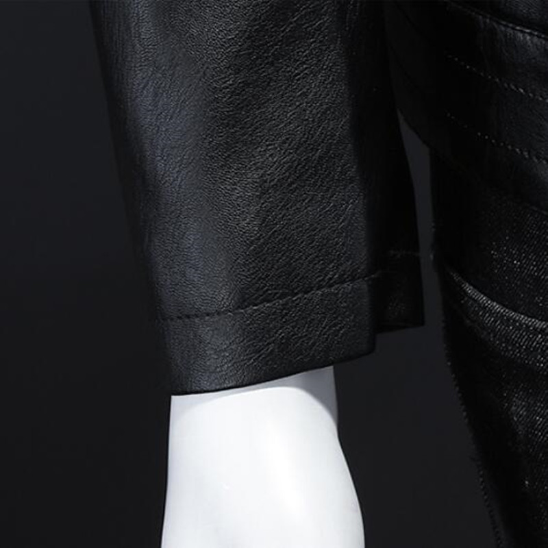 Pánska klopová viacvrecková kožená moderná motocyklová kožená bunda z roku 2023, britský jednoduchý zips, tenký ležérny pánsky odev.