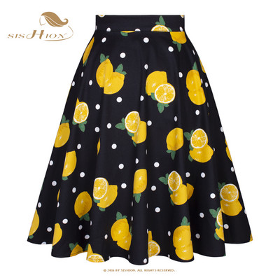 2023. Nova elegantna zelena suknja visokog struka Jednobojna Ljeto Proljeće Swing 50-ih Vintage Retro Rockabilly Midi suknje A kroja Faldas