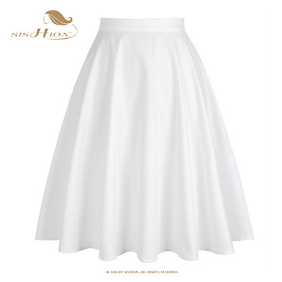 2023. Nova elegantna zelena suknja visokog struka Jednobojna Ljeto Proljeće Swing 50-ih Vintage Retro Rockabilly Midi suknje A kroja Faldas