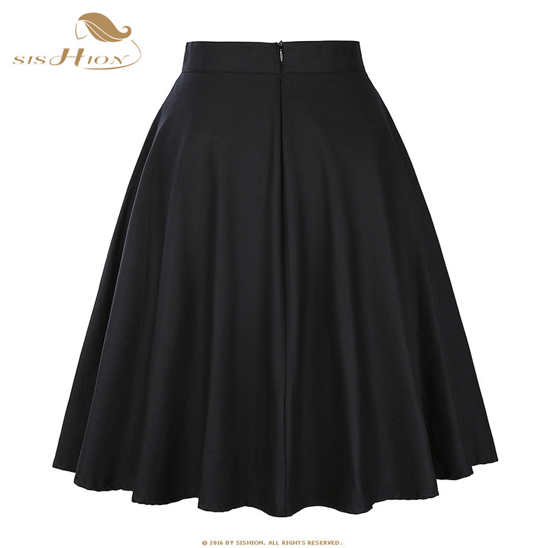 2023. Nova elegantna zelena suknja visokog struka Jednobojna Ljeto Proljeće Swing 50-ih Vintage Retro Rockabilly Midi suknje A kroja Faldas