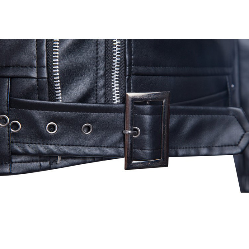 Jachetă din piele pentru motocicletă pentru bărbați, marcă coreeană, cu fermoar, negru, pentru motociclist, pentru bărbați.