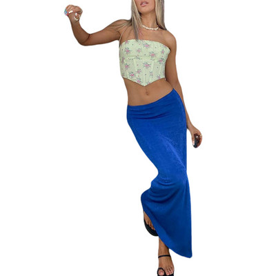 2023 Nouă fustă lungă lungă strânsă de bază pentru femei, cu talie mijlocie, culoare uni, frumusețe, fustă midi, îmbrăcăminte de stradă