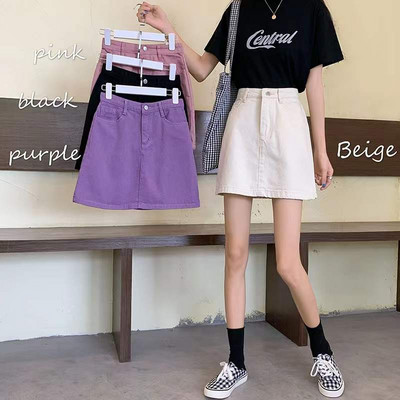 JMPRS Fashion Solid Demin Μίνι Γυναικεία φούστα Καλοκαίρι 2022 Νέα Κορεάτικη κοντή φούστα τζιν, γυναικεία Y2K Purple Faldas Mujer 5xl