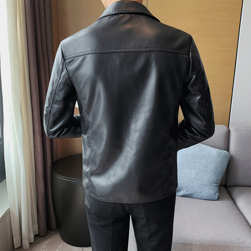 2023. Muške pu kožne jakne Jesenska ležerna motociklistička jakna Bikerski kaputi od umjetne kože Kaput s patentnim zatvaračem na džepu Muška odjeća S-4XL
