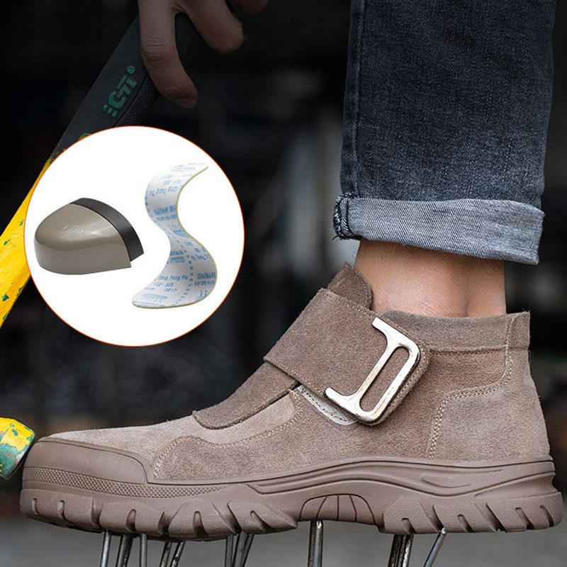 Pantofi de siguranță pentru sudare anti-opărire Cizme de siguranță indestructibile anti zdrobire Cizme de lucru cu vârf de oțel Pantofi de protecție de securitate pentru bărbați