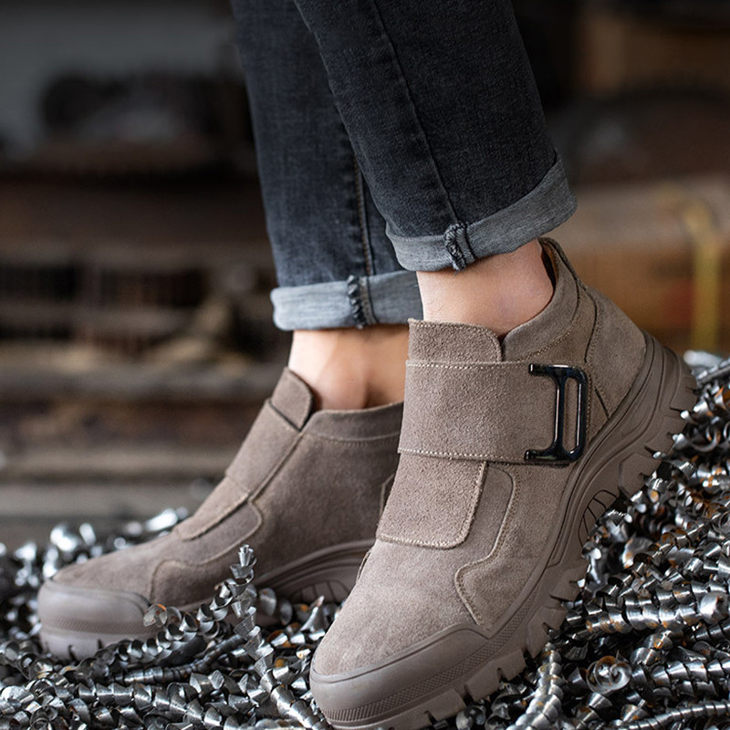 Pantofi de siguranță pentru sudare anti-opărire Cizme de siguranță indestructibile anti zdrobire Cizme de lucru cu vârf de oțel Pantofi de protecție de securitate pentru bărbați