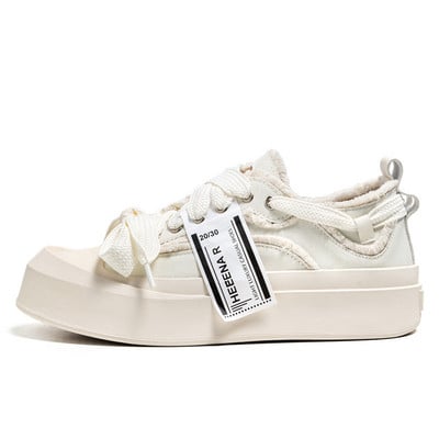 Nové jarné pánske plátené topánky s hrubou podrážkou a šnurovaním, ležérne, protišmykové, priedušné, univerzálne, trendy, pevné topánky pre mužov 2023