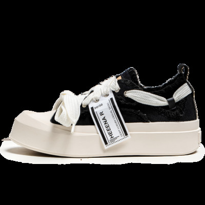 Nové jarné pánske plátené topánky s hrubou podrážkou a šnurovaním, ležérne, protišmykové, priedušné, univerzálne, trendy, pevné topánky pre mužov 2023