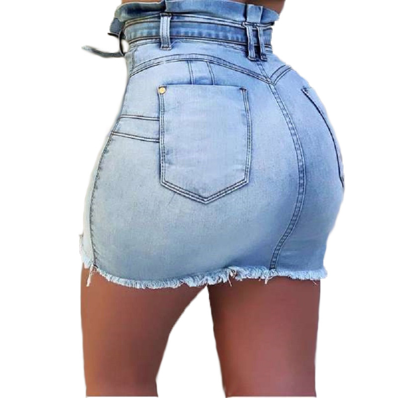 Fuste de denim de vară pentru femei, cu talie înaltă, cu nasturi, cu bandaj, fuste de blugi, pentru femei, cu ciucuri, fuste scurte