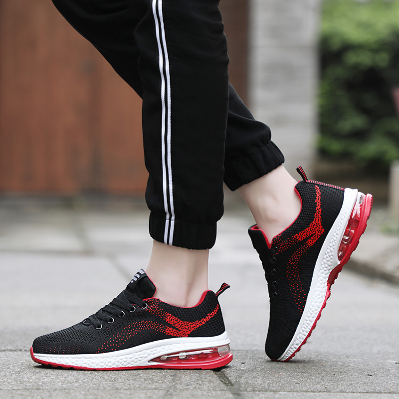 Pantofi de alergare Moda pentru bărbați Sporturi atletice Pantofi de amortizare cu lamă Pantofi de jogging tricotat Pantofi de bărbați ușori cu imprimeu cu flacără